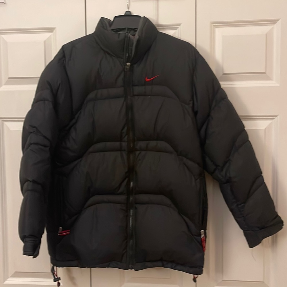 Nike black mens winter coat. Down filled and super warm